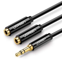 Ugreen Ugreen - Audio Cable 2in1 Stereo Splitter Adapter (20816) - Jack 3.5mm, 1xMale to 2xFemale, with Braid, 25cm - Black 6957303828166 έως 12 άτοκες Δόσεις