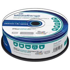 MediaRange DVD+R Double Layer 240' 8.5GB 8x Inkjet Fullsurface Printable Cake Box x 25 (MR474) έως 12 άτοκες Δόσεις