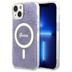 Guess case for iPhone 14 Plus 6,7&quot; GUHMP14MH4STU purple hard case 4G MagSafe 3666339127206