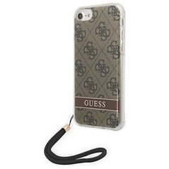 Guess case for iPhone SE 2022 / SE 2020 / 7 / 8 GUOHCI8H4STW hard case brown Print 4G Cord 3666339055196