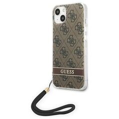 Guess case for iPhone 14 Pro Max 6,7&quot; GUOHCP14XH4STW brown HC PC/TPU Print 4G Cord 3666339093860