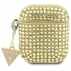 Guess case for AirPods 1 / 2 GUA2HDGTPD gold Rhinestone Triangle Charm 3666339120634