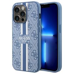 Guess case for iPhone 14 Pro 6,1&quot; GUHMP14LP4RPSB blue hardcase Magsafe 4G Printed Stripes 3666339119997