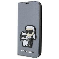 Karl Lagerfeld case for iPhone 14 Pro 6,1&quot; KLBKP14LSANKCPG silver Saffiano Karl & Choupette 3666339122843