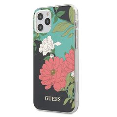 Guess case for iPhone 12 / 12 Pro 6,1&quot; GUHCP12MIMLFL01 black hard case N`1 Flower Collection 3700740482094