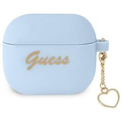 Guess case for Airpods 3 GUA3LSCHSB blue Silicone Heart Charm 3666339039059