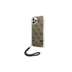 Guess case for IPhone 12/12 Pro 6,1&quot; GUOHCP12MH4STW hard case brown Print 4G Cord 3666339046415