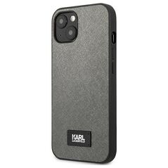 Karl Lagerfeld case for iPhone 13 Mini KLHCP13SSFMP2DG silver hard case Saffiano Logo 3666339048884