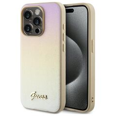 Guess case for iPhone 14 Pro 6,1&quot; GUHCP14LPSAIRSD gold HC PU SAFFIANO IRIDESCENT SCRIPT 3666339225049