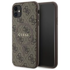 Guess case for iPhone 11 GUHMN61G4GFRW brown HC MAGSAFE PU 4G RING CLASSIC LOGO 3666339226367