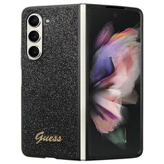 Guess case for Samsung Z Fold5 GUHCZFD5HGGSHK black PU/TPU Glitter Script 3666339173968