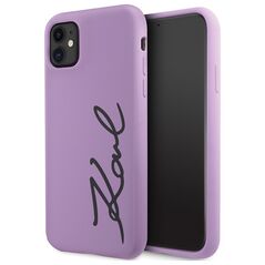 Karl Lagerfeld case for iPhone 11 / Xr KLHCN61SKSVGU purple hardcase Silicone Signature 3666339130602
