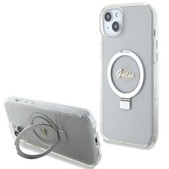 Guess case for iPhone 15 Plus 6.7&quot; GUHMP15MHRSGSD transparent hardcase Ring Stand Script Glitter MagSafe 3666339156619