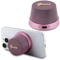 Guess Bluetooth speaker GUWSC3ALSMP STAND MAGNETIC SCRIPT METAL pink 3666339220730