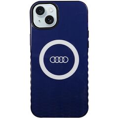 Audi case for iPhone 15 Plus 6,7&quot; blue IML Big Logo MagSafe Case 6955250227391