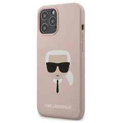 Karl Lagerfeld case for iPhone 13 Pro Max 6,7&quot; KLHCP13XSLKHLP light pink hard case Silicone Karl`s Head 3666339027766