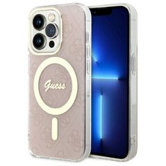 Guess case for iPhone 14 Pro 6,1&quot; GUHMP14LH4STP pink hardcase Magsafe IML 4G 3666339118280
