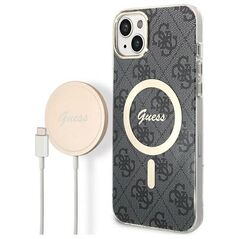 Guess set Case + Charger for iPhone 14 Pro Max 6,7&quot; GUBPP14XH4EACSK black BP Magsafe Case + Charger 4G 3666339102845