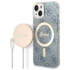 Guess set Case + Charger for iPhone 14 Pro Max 6,1&quot; GUBPP14XH4EACSB blue BP Magsafe Case + Charger 4G 3666339102999