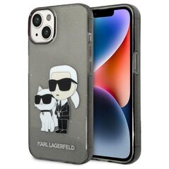Karl Lagerfeld case for iPhone 14 Plus 6,7&quot; KLHCP14MHNKCTGK black hardcase Gliter Karl&Choupette 3666339087210