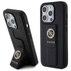 Guess case for iPhone 15 Pro Max 6,7&quot; GUHCP15XPGSSADK black HC GRIPSTAND SAFFIANO 4G STRASS 3666339198442