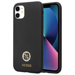 Guess case for iPhone 11 GUHCN614DGPK black HC Silicone Logo Strass 4G 3666339148386