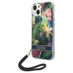 Guess case for iPhone 14 Pro Max 6,7&quot; GUOHCP14XHFLSB blue HC PC/TPU Flower Cord 3666339093983