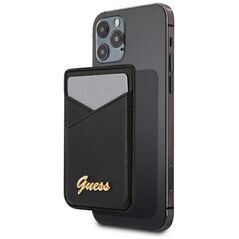 Guess card slot GUWMSSASLBK black MagSafe Saffiano 3666339006785