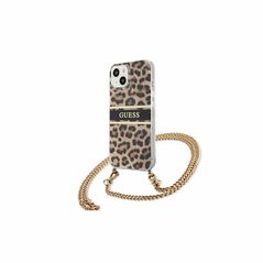 Guess case for iPhone 13 mini 5,4&quot; GUHCP13SKBCLE Leopard hard case Gold Strap 3666339023232