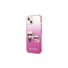 Karl Lagerfeld case for iPhone 13 Mini KLHCP13STGKCP pink hard case Karl & Choupette Head Gradient 3666339049201