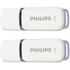 Philips Snow 32GB USB 2.0 2-Pack (FM32FD70D/00) (PHIFM32FD70D-00) έως 12 άτοκες Δόσεις