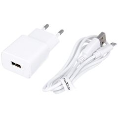 Maxlife MXTC-01 charger 1x USB 1A white + microUSB cable 5900495761651