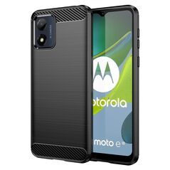 Carbon Case for Motorola Moto E13 flexible silicone carbon cover black
