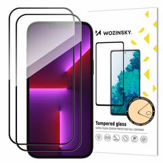 2 pcs. Full screen tempered glass with frame Case Friendly Wozinsky Full Glue iPhone 15 Pro Max - black