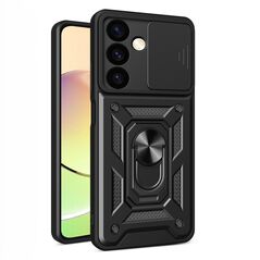 Hybrid Armor Camshield armored case for Samsung Galaxy A25 with camera cover - black