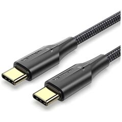 VENTION Nylon Braided Type-C to Type-C 3A Cable 1M Black LED Type (TAUBF) (VENTAUBF) έως 12 άτοκες Δόσεις