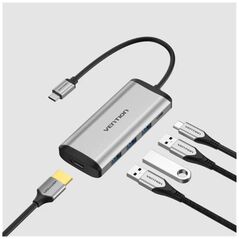 VENTION Type-C to HDMI/USB 3.0*3/PD 87W Docking Station 0.15M Gray Metal Type (CNBHB) (VENCNBHB) έως 12 άτοκες Δόσεις