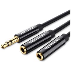 VENTION 3.5mm Male to 2*3.5mm Female Stereo Splitter Cable 0.3M Black ABS Type (BBSBY) (VENBBSBY) έως 12 άτοκες Δόσεις