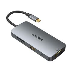 Mokin MOKiN 8in1 USB-C Adapter to 3x USB 3.0 + HDMI + USB-C + VGA + SD Card Reader + Micro SD Card Reader (silver) 059616  MOUC0503 έως και 12 άτοκες δόσεις 6976301930961