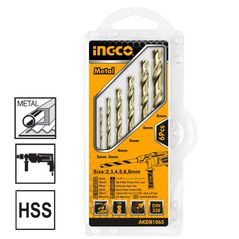 Ingco Τρυπάνια Μετάλλου hss 2-8mm σετ 6 Τεμ. Akdb1065 6925582102581 έως 12 Άτοκες Δόσεις