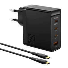 Mcdodo Wall charger McDodo GAN 3xUSB-C + USB, 100W + 2m cable (black) 059999  CH-5141 έως και 12 άτοκες δόσεις 6921002651417