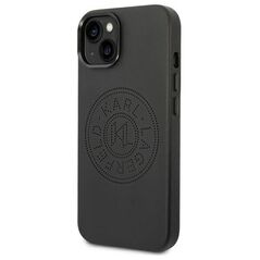 Karl Lagerfeld case for iPhone 14 Plus 6,7&quot; KLHCP14MFWHK black PU Leather case Perforated Logo and Metal Buttons 3666339093204