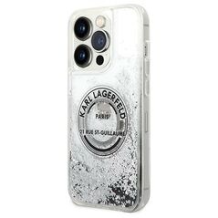 Karl Lagerfeld case for iPhone 14 Pro Max 6,7&quot; KLHCP14XLCRSGRS silver hardcase Liquid Glitter RSG 3666339085919