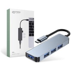 Splitter 4in1 USB HUB USB-C to 4xUSB Adapter Tech-Protect V1-HUB grey 9589046919367