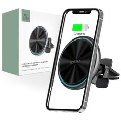 MagSafe Car Holder with 15W Wireless Charging for Supply / Ventilation Grille Tech-Protect A2 black 9589046926730