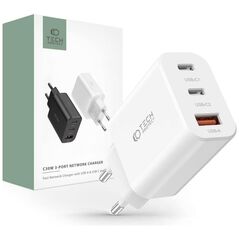 Wall Charger 30W 2x PD USB-C + QC3.0 USB Tech-Protect C30W white 9490713935262