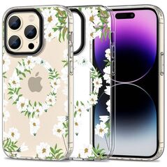 Case APPLE IPHONE 15 PRO MAX Tech-Protect MagMood MagSafe White Daisy transparent 9319456605402