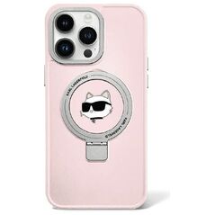 Karl Lagerfeld case for iPhone 15 Pro 6,1&quot; KLHMP15LHMRSCHP pink HC Magsafe Ringstand CH 3666339168773