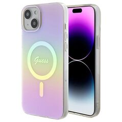 Guess case for iPhone 15 6.1&quot; GUHMP15SHITSP pink hardcase IML Iridescent MagSafe 3666339155063