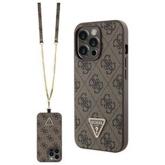 Guess case for iPhone 13 Pro 6,1&quot; GUHCP13LP4TDSCPW brown HC PU Leather Metal Logo Strass Crossbody 3666339146887